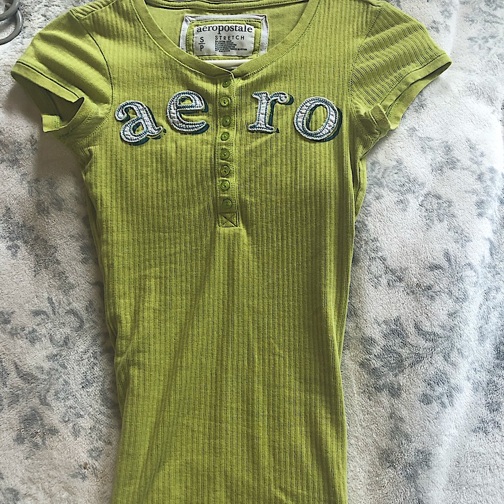 Lime green Cute Aeropostale button shirt
